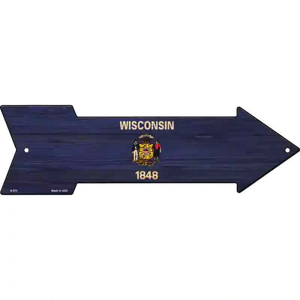 Wisconsin State Flag Wholesale Novelty Arrow Sign