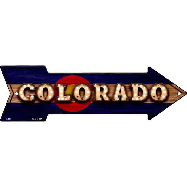 Colorado Bulb Lettering With State Flag Wholesale Novelty Arrow Sign