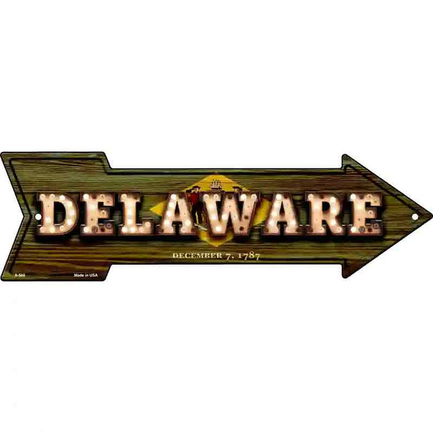 Delaware Bulb Lettering With State Flag Wholesale Novelty Arrow Sign