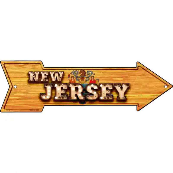 New Jersey Bulb Lettering With State Flag Wholesale Novelty Arrow Sign