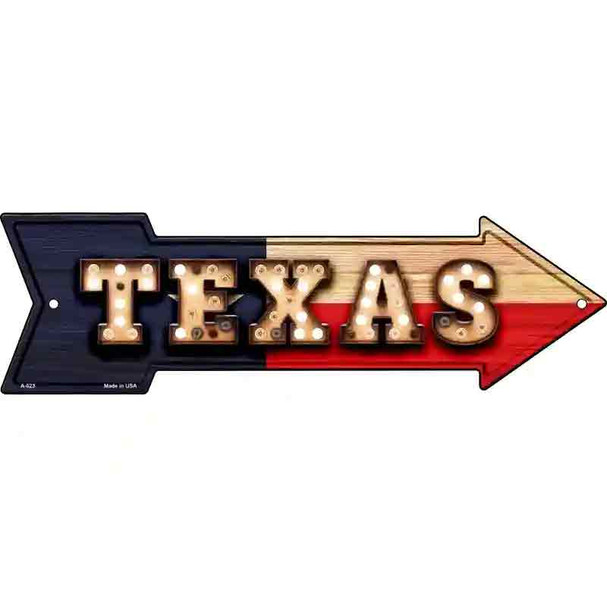 Texas Bulb Lettering With State Flag Wholesale Novelty Arrow Sign