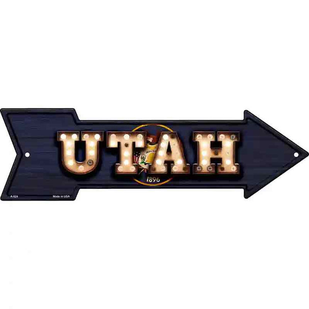 Utah Bulb Lettering With State Flag Wholesale Novelty Arrow Sign