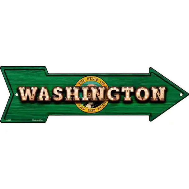 Washington Bulb Lettering With State Flag Wholesale Novelty Arrow Sign