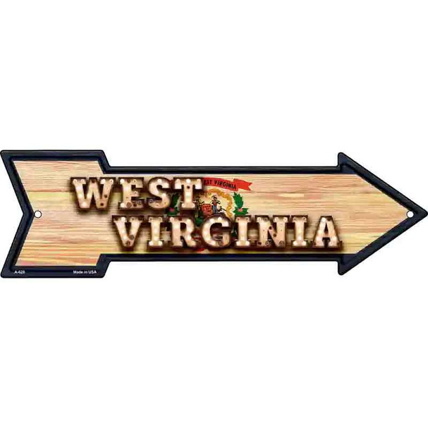 West Virginia Bulb Lettering With State Flag Wholesale Novelty Arrow Sign