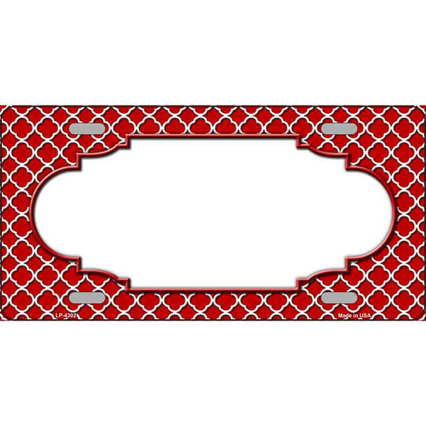 Red White Quatrefoil Center Scallop Wholesale Metal Novelty License Plate