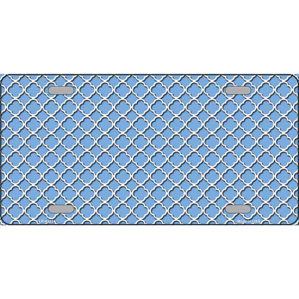 Light Blue White Quatrefoil Wholesale Metal Novelty License Plate