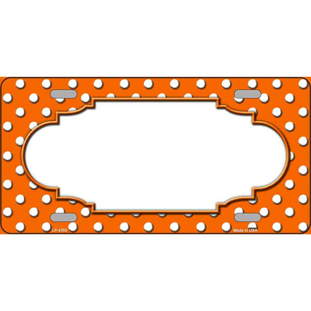 Scallop Orange White Polka Dot Wholesale Metal Novelty License Plate