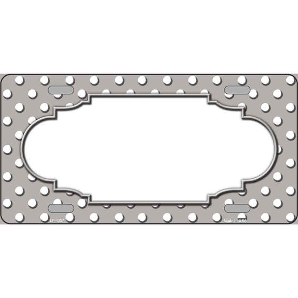 Scallop Grey White Polka Dot Wholesale Metal Novelty License Plate