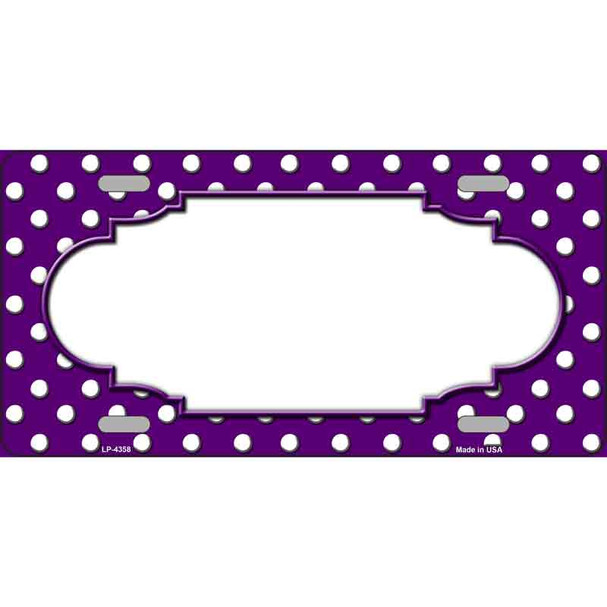 Scallop Purple White Polka Dot Wholesale Metal Novelty License Plate