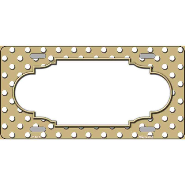 Scallop Gold White Polka Dot Wholesale Metal Novelty License Plate