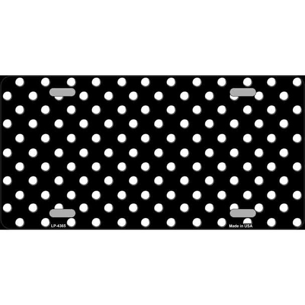 Black White Polka Dot Wholesale Metal Novelty License Plate LP-4365