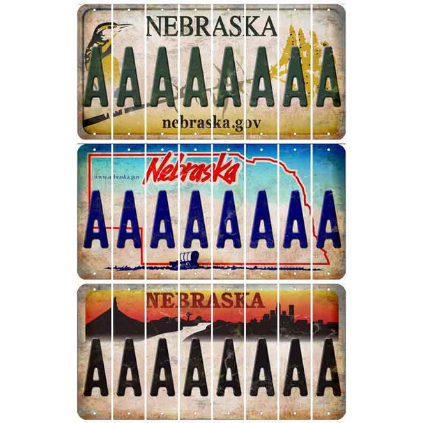 Nebraska Cut License Plate Strips (Set of 8)