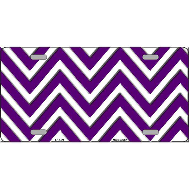 Purple White Chevron Wholesale Metal Novelty License Plate LP-4475