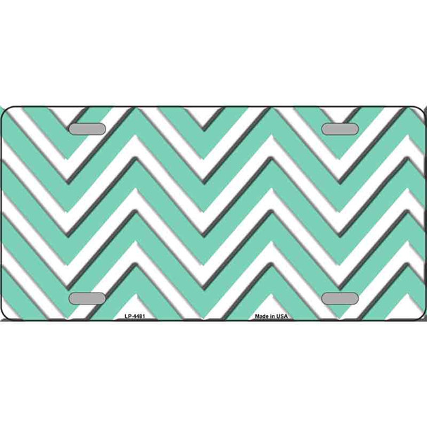 Mint White Chevron Wholesale Metal Novelty License Plate LP-4481