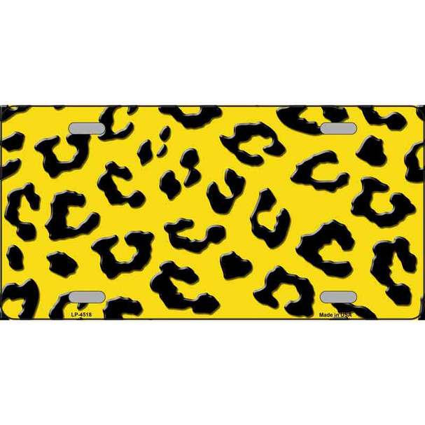 Yellow Black Cheetah Wholesale Metal Novelty License Plate