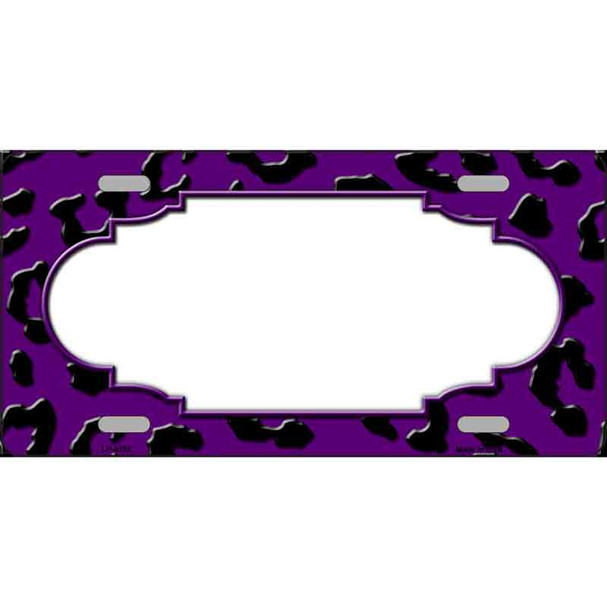 Purple Black Cheetah Scallop Wholesale Metal Novelty License Plate