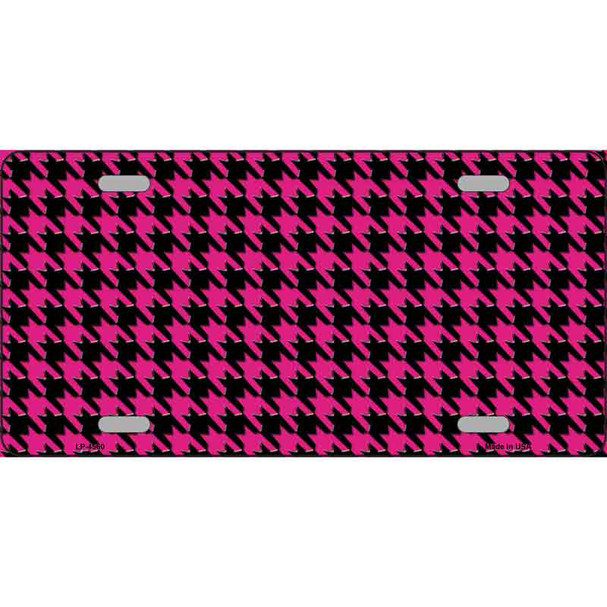 Pink Black Houndstooth Wholesale Metal Novelty License Plate