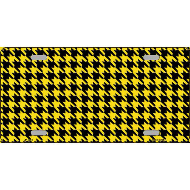 Yellow Black Houndstooth Wholesale Metal Novelty License Plate