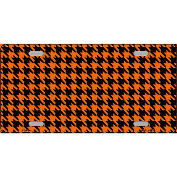 Orange Black Houndstooth Wholesale Metal Novelty License Plate