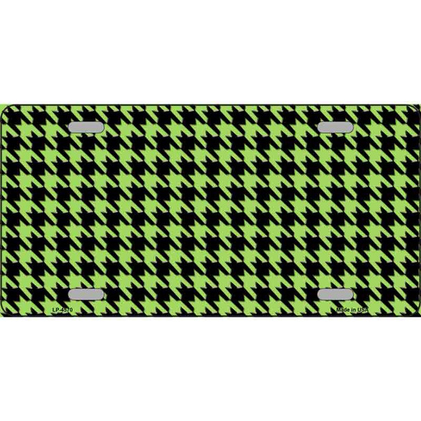 Lime Green Black Houndstooth Wholesale Metal Novelty License Plate