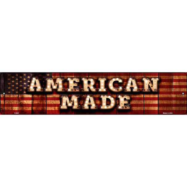 American Made Bulb Lettering American Flag Wholesale Novelty Metal Street Sign