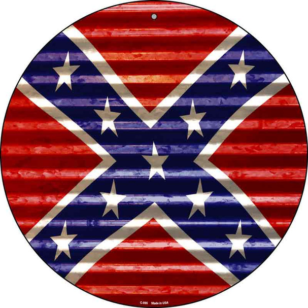 Confederate Flag Wholesale Novelty Circular Sign C-895