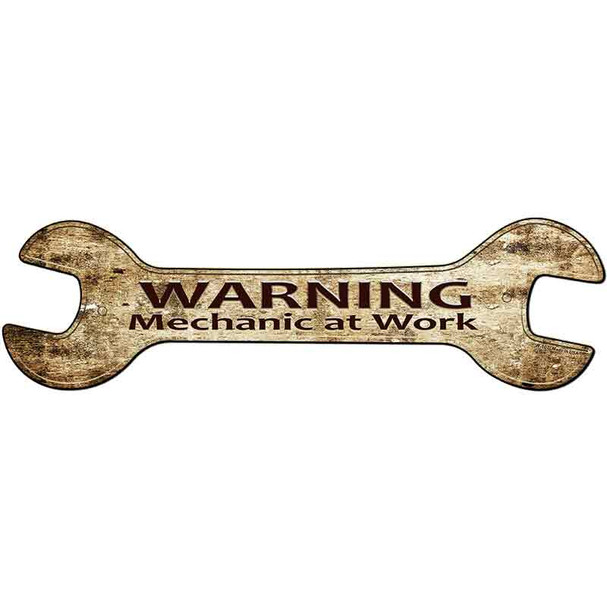 Mechanic At Work Wholesale Novelty Metal Wrench Sign