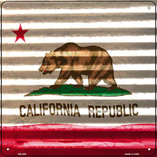 California Flag Corrugated Effect Wholesale Novelty Square Sign