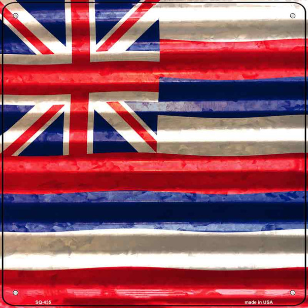 Hawaii Flag Corrugated Effect Wholesale Novelty Square Sign