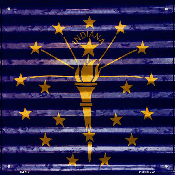 Indiana Flag Corrugated Effect Wholesale Novelty Square Sign