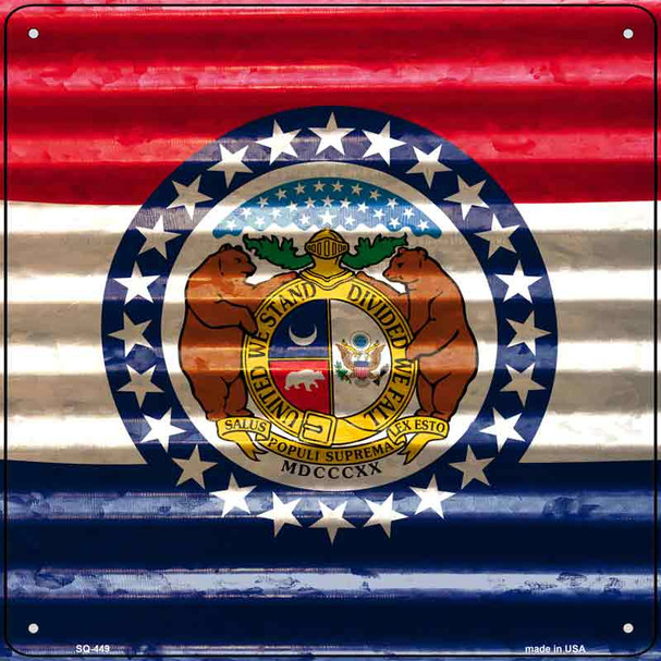 Missouri Flag Corrugated Effect Wholesale Novelty Square Sign
