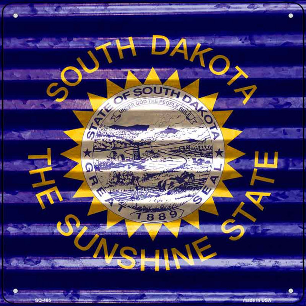 South Dakota Flag Corrugated Effect Wholesale Novelty Square Sign