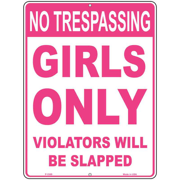 Girls Only No Trespassing Wholesale Metal Novelty Parking Sign