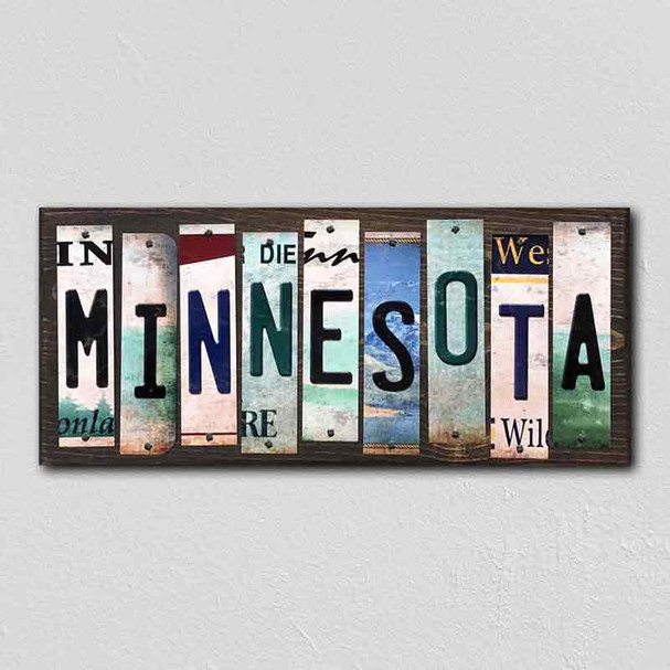 Minnesota Wholesale Novelty License Plate Strips Wood Sign