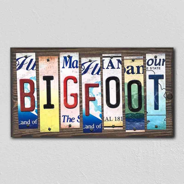 Bigfoot Wholesale Novelty License Plate Strips Wood Sign