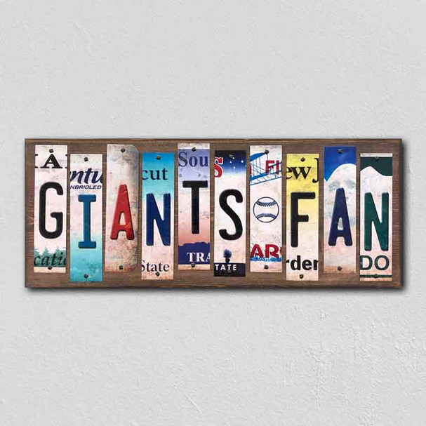 Giants Fan Wholesale Novelty License Plate Strips Wood Sign