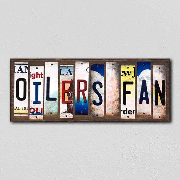 Oilers Fan Wholesale Novelty License Plate Strips Wood Sign WS-423