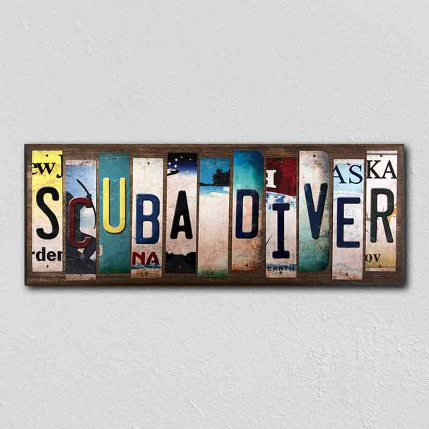 Scuba Diver Wholesale Novelty License Plate Strips Wood Sign WS-453