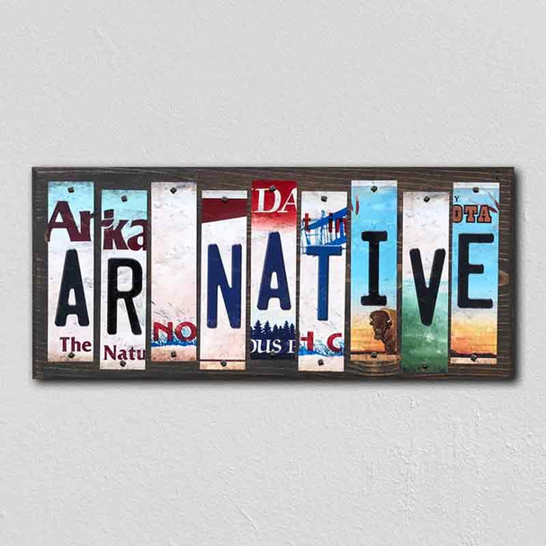 AR Native Wholesale Novelty License Plate Strips Wood Sign