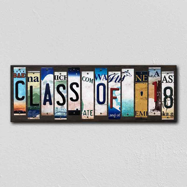 Class of 18 Wholesale Novelty License Plate Strips Wood Sign