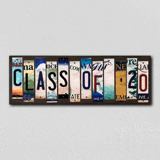 Class of 20 Wholesale Novelty License Plate Strips Wood Sign