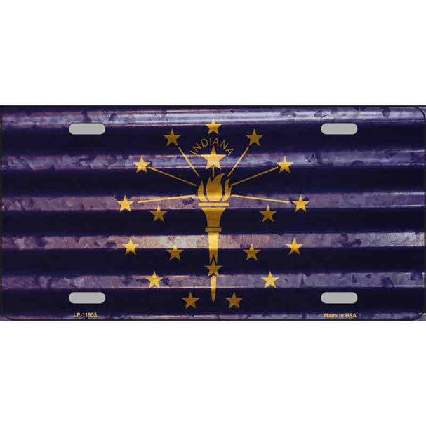 Indiana Corrugated Flag Wholesale Novelty License Plate