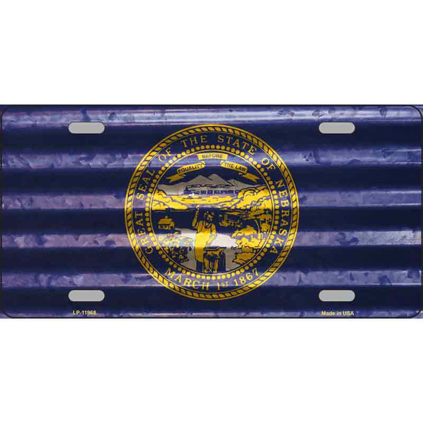 Nebraska Corrugated Flag Wholesale Novelty License Plate