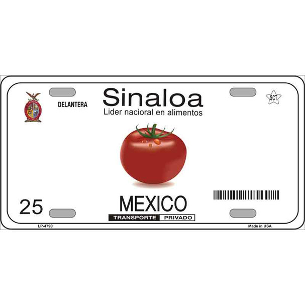 Sinaloa Mexico Novelty Wholesale Metal License Plate