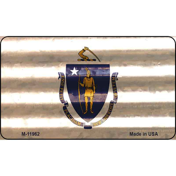 Massachusetts Corrugated Flag Wholesale Novelty Magnet M-11962