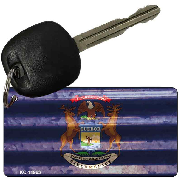 Michigan Corrugated Flag Wholesale Novelty Key Chain