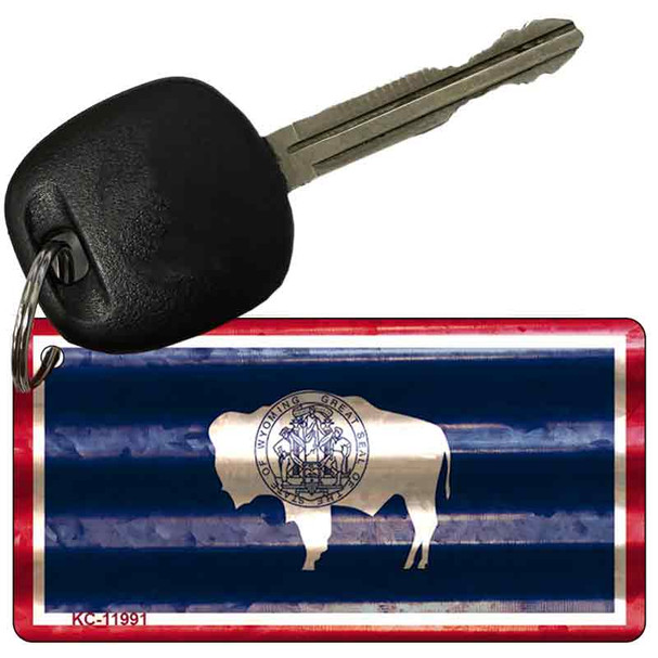 Wyoming Corrugated Flag Wholesale Novelty Key Chain