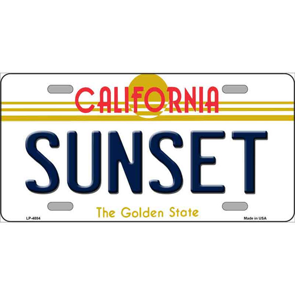 Sunset California Novelty Wholesale Metal License Plate