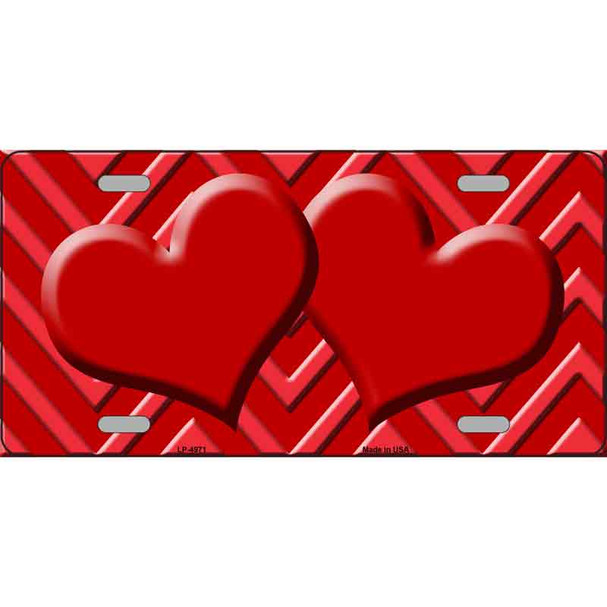 Red Light Red Heart Chevron Wholesale Metal Novelty License Plate