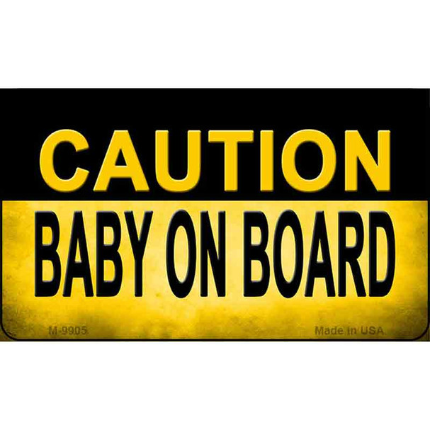 Caution Baby On Board Wholesale Metal Novelty Magnet M-9905